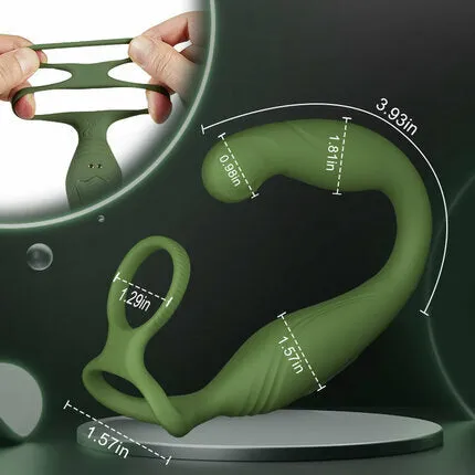 AcmeJoy Male Sex Toys Warrior CShaped 10 Swinging Vibrations Prostate Massager for Men Couple Gay P and G Spot Stimulation Realistic Anal Dildo Set