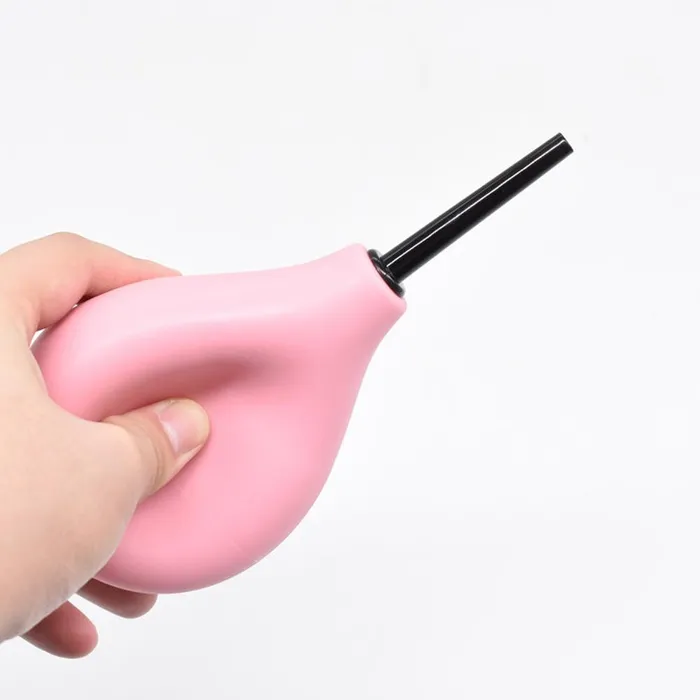 Anal PERSONAGE 224ml Pear Shaped Enema Rectal Shower Cleaning System Silicone Gel Blue Ball for Anal Anus Enema Anal Cleaning LAZADASEXTOYS