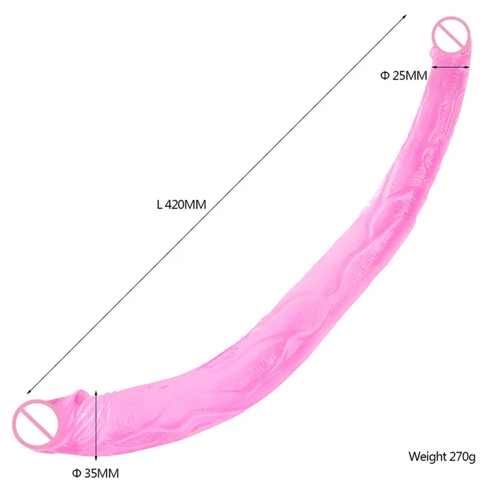 Dildos LAZADASEXTOYS Lesbian Sextoy Long Jelly Double Dildo Realistic Soft Double Ended Penis Double Penetration Big Dick Adult Sex Toys for Woman