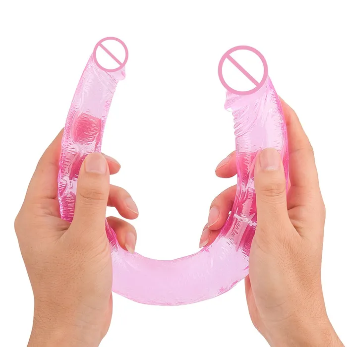 Dildos LAZADASEXTOYS Lesbian Sextoy Long Jelly Double Dildo Realistic Soft Double Ended Penis Double Penetration Big Dick Adult Sex Toys for Woman