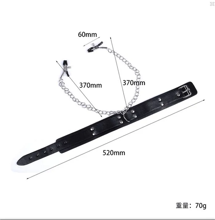 LAZADASEXTOYS Couples Fetish Nipple Clamps Chain Breast Clip Female Leather Adult Erotic Bdsm Leather Bondage Sex Toys For Woman Couples Accessories