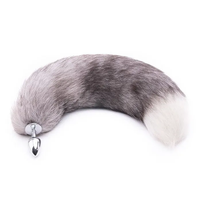 Love Plugs Anal Feisty Greyback Fox Tail Plug 16 Long