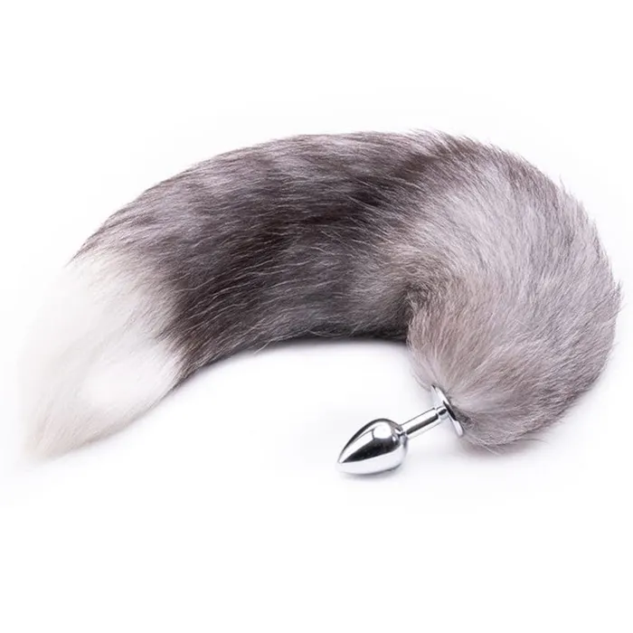 Love Plugs Anal Feisty Greyback Fox Tail Plug 16 Long