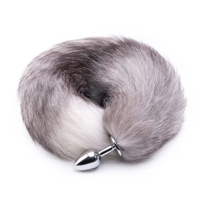 Love Plugs Anal Feisty Greyback Fox Tail Plug 16 Long