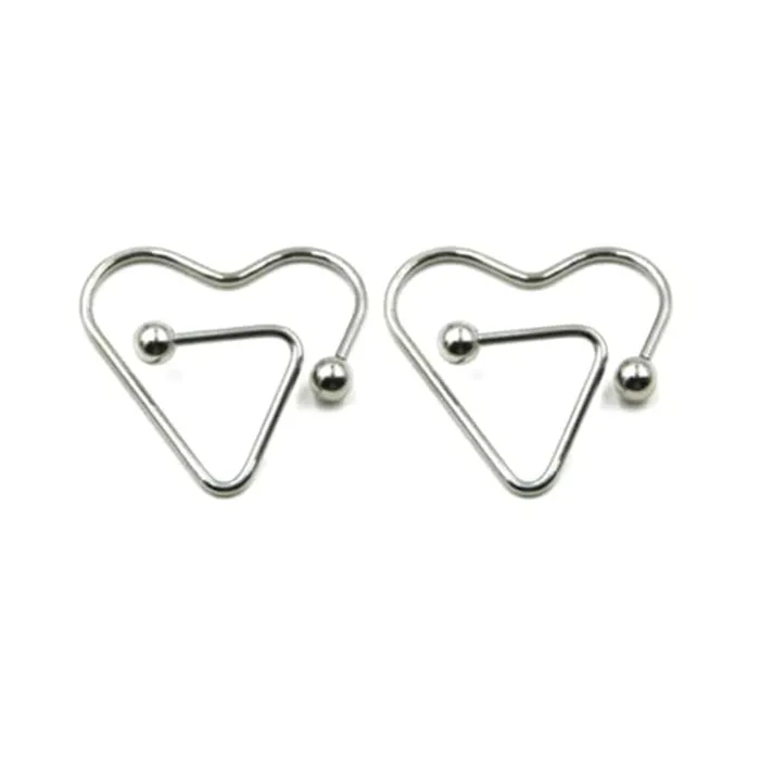 Lovegasm Couples HeartShaped Nipple Ring Bars