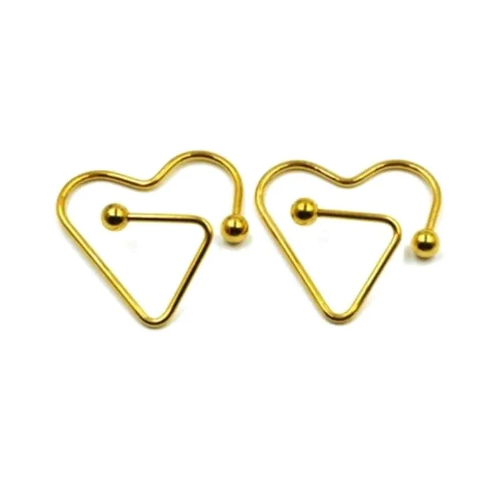 Lovegasm Couples HeartShaped Nipple Ring Bars