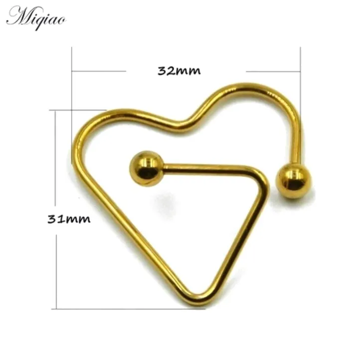 Lovegasm Couples HeartShaped Nipple Ring Bars