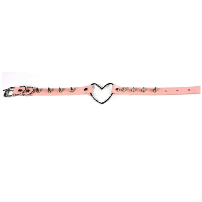 Lovegasm Vibrators Cute Pink Spiky Slave Collar NonLeather