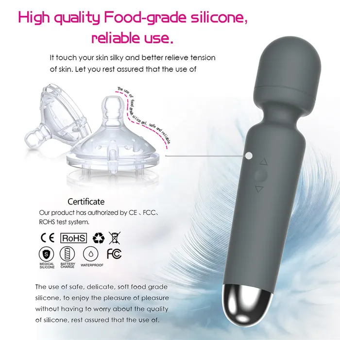 10 Speeds Silicone Power Personal Body Wand Massager for Women Men YOSPOSS Female Sex Toys