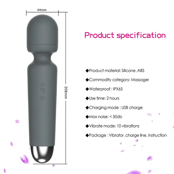 10 Speeds Silicone Power Personal Body Wand Massager for Women Men YOSPOSS Female Sex Toys