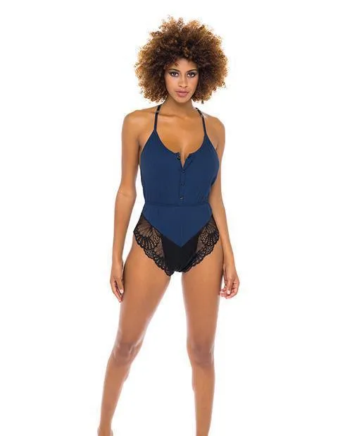 Anal Claribel Ribbed Jersey Romper Estate Blueblack Oh La La Cheri