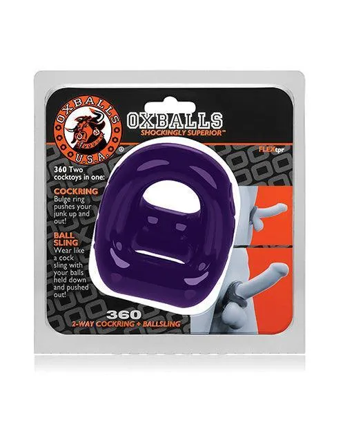 Blue Ox Designs LLCDba Oxballs Oxballs 360 Cock Ring Ballsling Eggplant Male Sex Toys