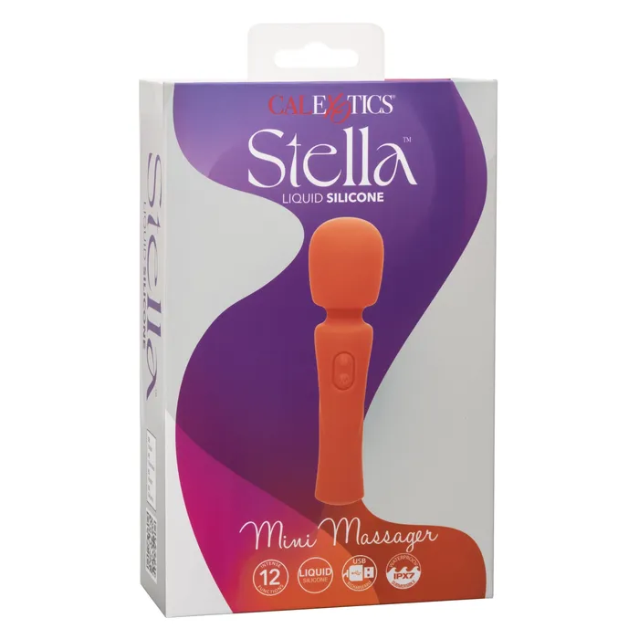 California Exotics California Exotics Stella Liquid Silicone Mini Wand Massager Orange Female Sex Toys
