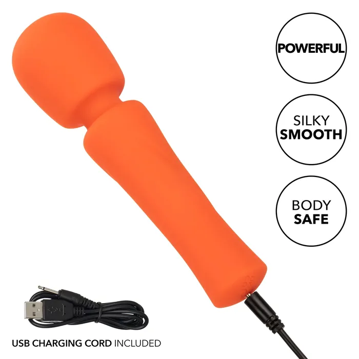 California Exotics California Exotics Stella Liquid Silicone Mini Wand Massager Orange Female Sex Toys