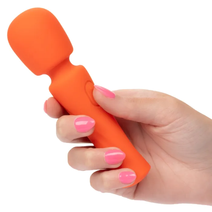California Exotics California Exotics Stella Liquid Silicone Mini Wand Massager Orange Female Sex Toys