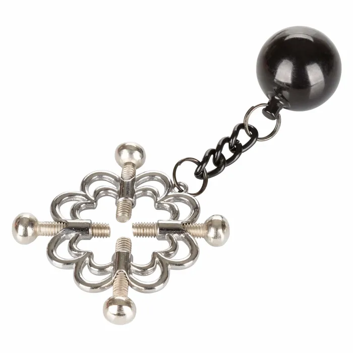 California Exotics Nipple Grips 4 Point Weighted Nipple Press Clamps Silver California Exotics Female Sex Toys California Exotics Nipple Grips 4 Point Weighted Nipple Press Clamps Silver California Exotics Female Sex Toys