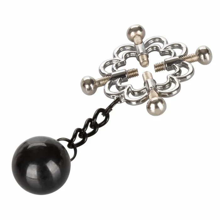 California Exotics Nipple Grips 4 Point Weighted Nipple Press Clamps Silver California Exotics Female Sex Toys California Exotics Nipple Grips 4 Point Weighted Nipple Press Clamps Silver California Exotics Female Sex Toys