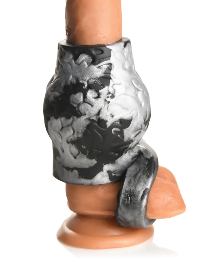 Creature Cocks Night Prowler Silicone Penis Sleeve Ball Stretcher SilverBlack Xr LLC Male Sex Toys Creature Cocks Night Prowler Silicone Penis Sleeve Ball Stretcher SilverBlack Xr LLC Male Sex Toys