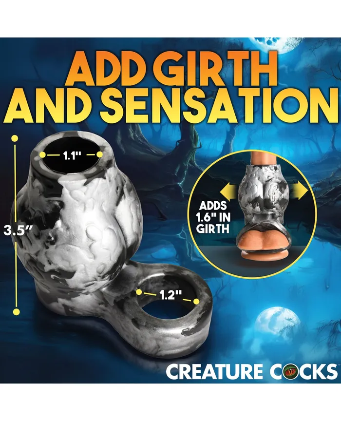 Creature Cocks Night Prowler Silicone Penis Sleeve Ball Stretcher SilverBlack Xr LLC Male Sex Toys Creature Cocks Night Prowler Silicone Penis Sleeve Ball Stretcher SilverBlack Xr LLC Male Sex Toys