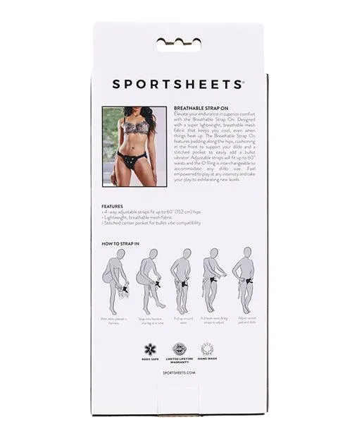 Female Sex Toys Sportsheets International Saffron Breathable Mesh StrapOn Black