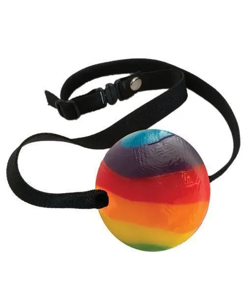 Hott Products Rainbow Candy Ball Gag Strawberry Male Sex Toys