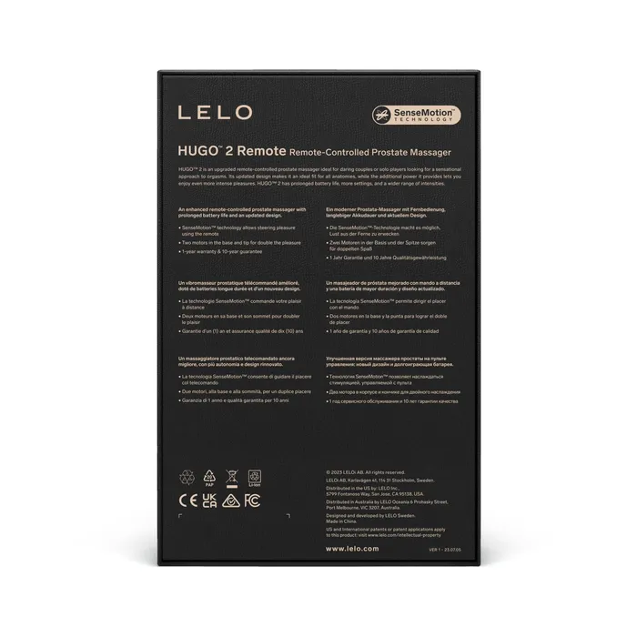 LELO Male Sex Toys LELO Hugo 2 Prostate Massager with Remote Control