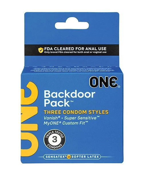 Male Sex Toys Paradise Marketing One Backdoor Pack Custom Fit Condoms Pack of 3