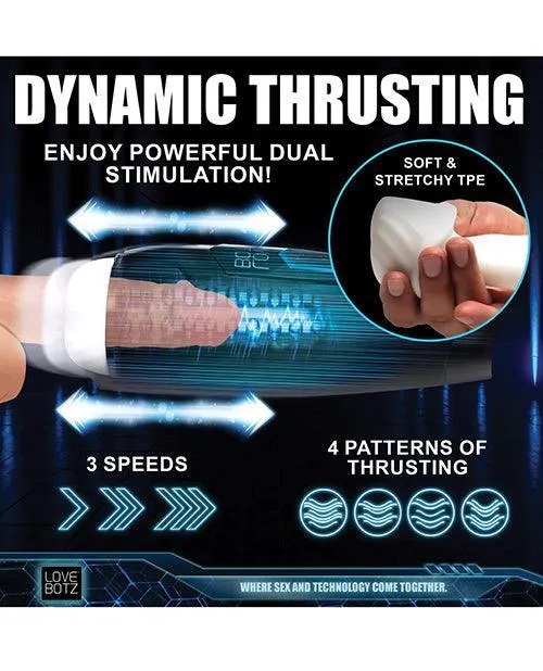 Male Sex Toys Xr LLC LoveBotz The Milker Max 14X Thrusting Vibrating Masturbator Black