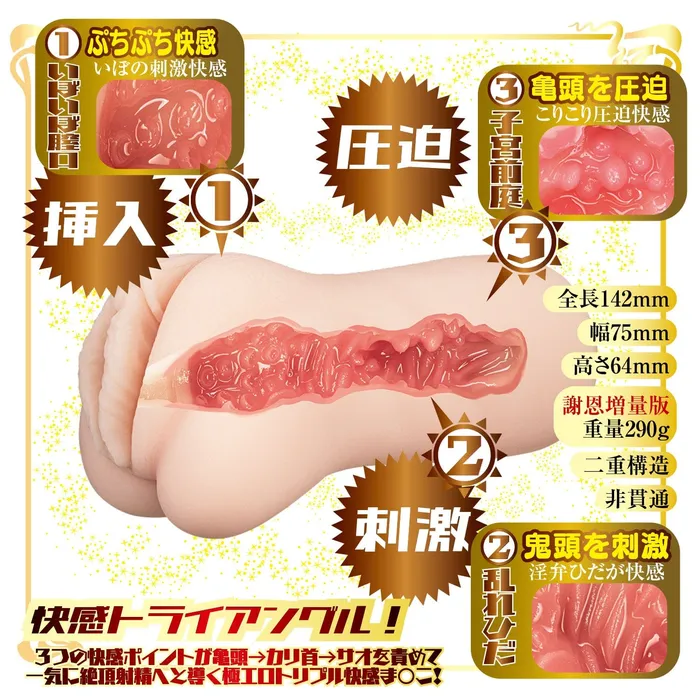 NPG NPG Japanese AV Mini Meiki Masterpiece Rei Kamiki Onahole Beige Vibrators