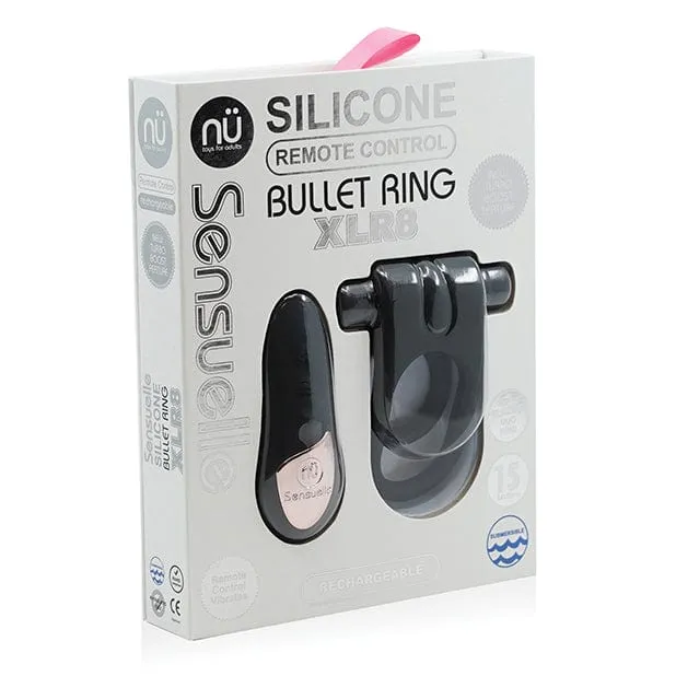 Nu Sensuelle Silicone Remote Control XLR8 Turbo Boost Vibrating Cock Ring Black Nu Sensuelle Couples