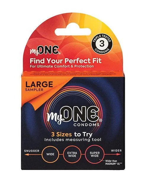 Paradise Marketing Male Sex Toys My One Large Sampler Condoms Pack of 3