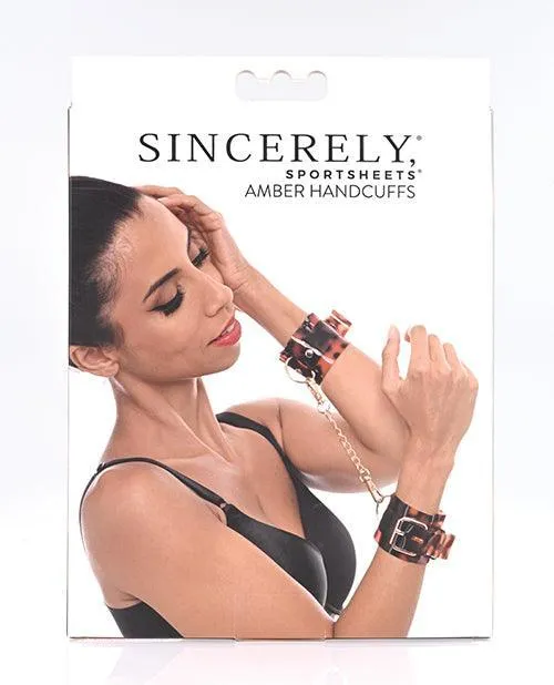 Sincerely Amber Hand Cuffs Sportsheets International Couples