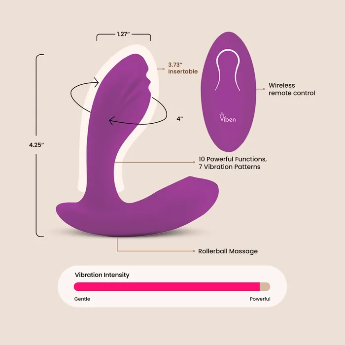 Viben Epiphany Remote Controlled Rollerball DualStimulation Massager waterproof and rechargeable Viben Toys Female Sex Toys Viben Epiphany Remote Controlled Rollerball DualStimulation Massager waterproof and rechargeable Viben Toys Female Sex Toys