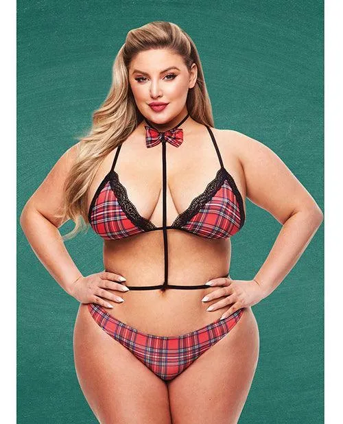 Xgen Teachers Pet Baddie Schoolgirl Top Wbow Tie Panty Redblack Anal