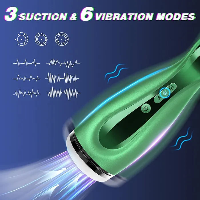 YOSPOSS Male Sex Toys Automatic Male Masturbator Cup OneClick Climax 3 Suction 6 Vibration