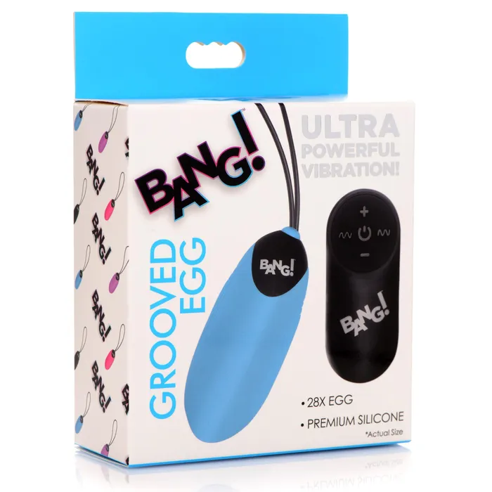 BANG 28X Grooved Silicone Egg Blue Vibrators