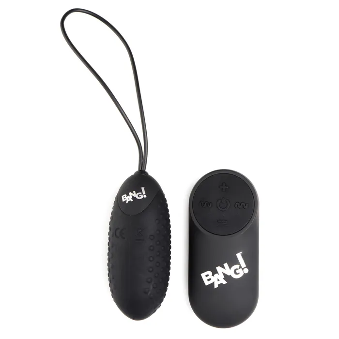 BANG 28X Nubbed Silicone Egg Black Anal