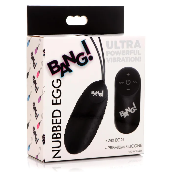 BANG 28X Nubbed Silicone Egg Black Anal