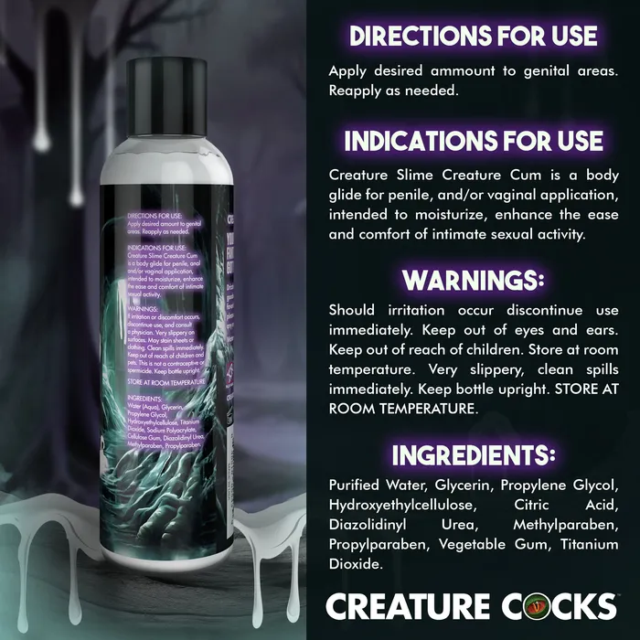 Creature Cocks Creature Slime Creature Cum Unscented Jizz Lubricant 8oz Dildos