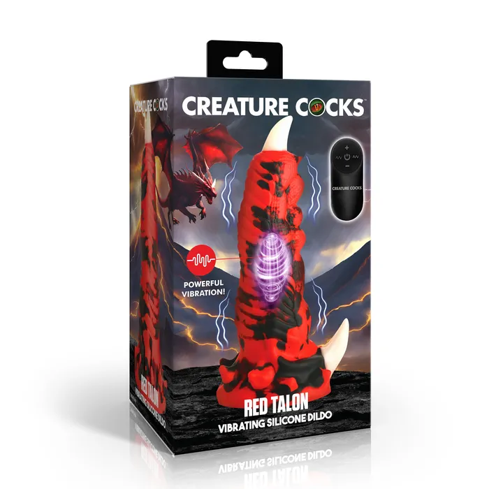 Creature Cocks Female Sex Toys Red Talon Vibrating Silicone Dildo