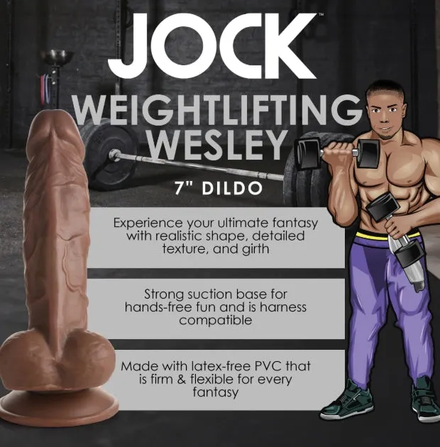 Curve Toys Female Sex Toys Fantasy JOCK Weightlifting Wesley 7 Dark Dildo with Balls