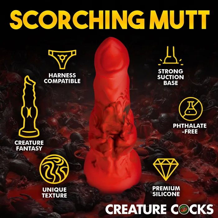 Dildos Creature Cocks Fire Hound Silicone Dildo Large