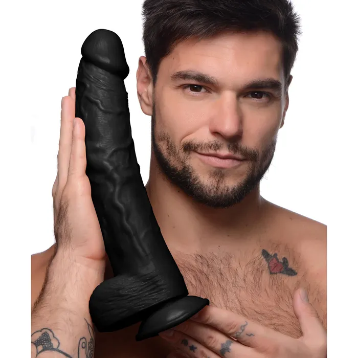 Female Sex Toys Master Cock Hung Harry 1175 Dildo with Balls Black