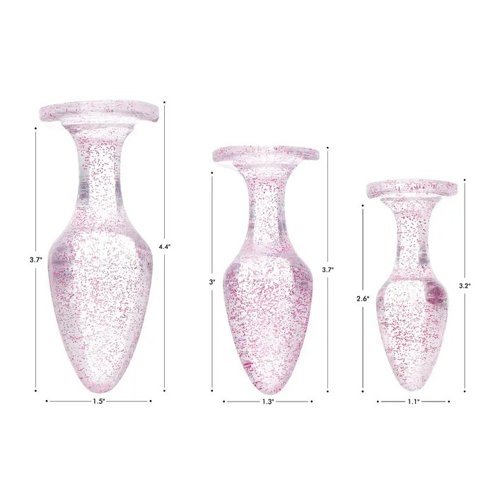 Glitter Gem Anal Plug Set Pink Booty Sparks Anal