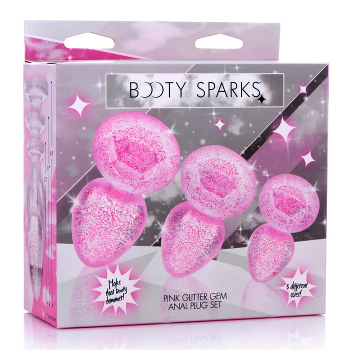 Glitter Gem Anal Plug Set Pink Booty Sparks Anal