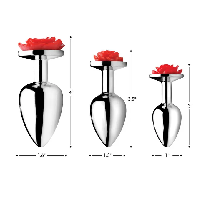 Male Sex Toys Booty Sparks Red Rose Anal Plug Medium