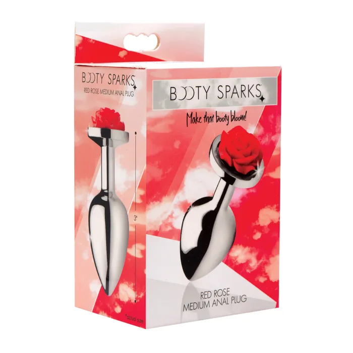 Male Sex Toys Booty Sparks Red Rose Anal Plug Medium