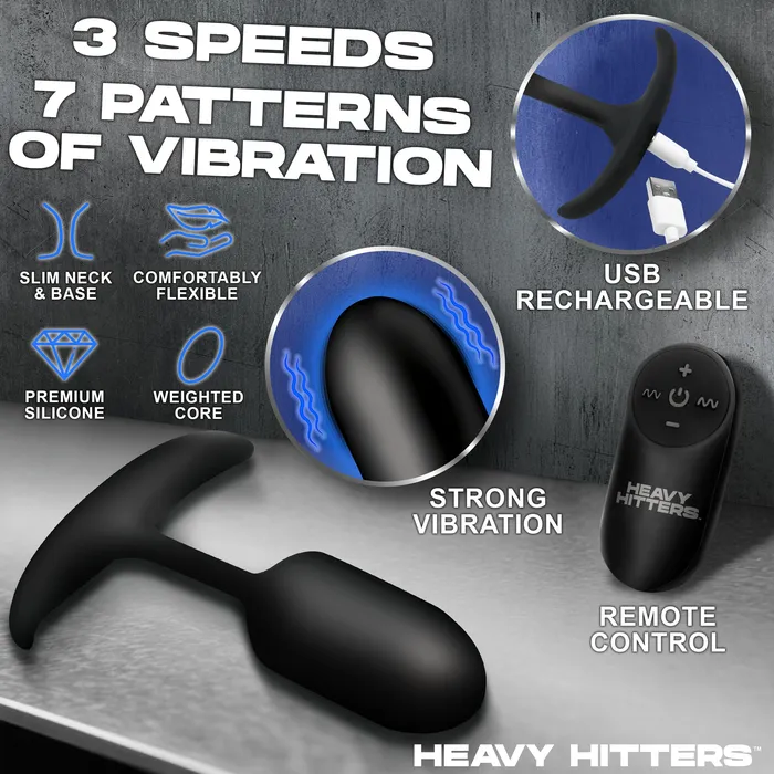 Male Sex Toys Heavy Hitters Vibrating Weighted Silicone Anal Plug