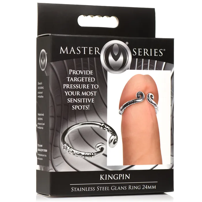 Male Sex Toys Master Series Kingpin Stainless Steel Glans Ring 24mm