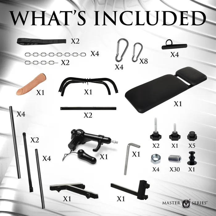 Master Series Female Sex Toys Throne Deluxe Adjustable Sling with Sex Machine